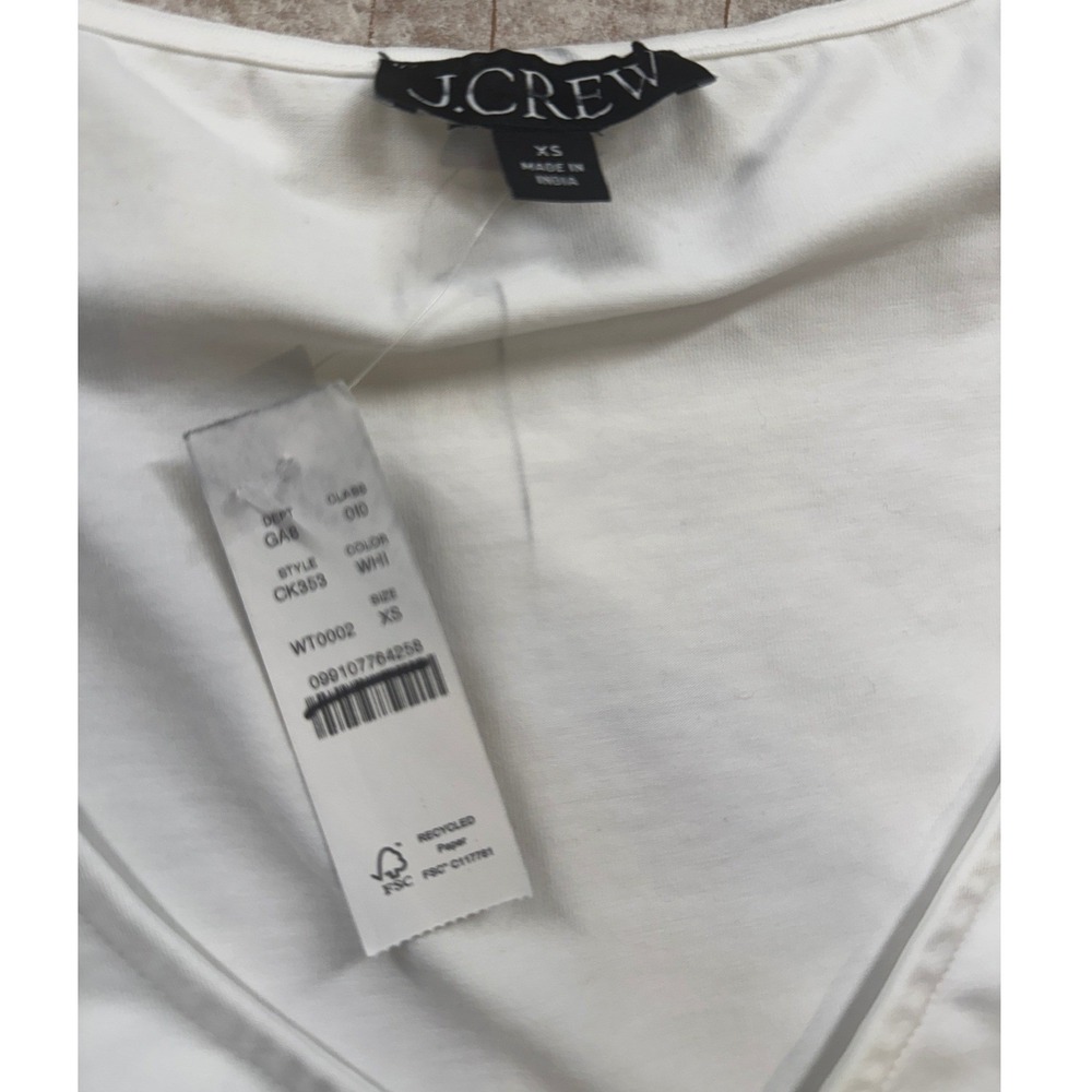 J.Crew Top XS Sleeveless Wrap White Stretch Knit NWT Blouse Shirt‎ Top Tee - Picture 5 of 9